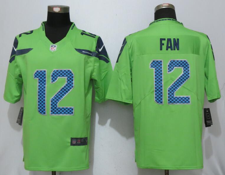 2017 Nike Seattle Seahawks #12 Fan Green Color Rush Limited Jersey